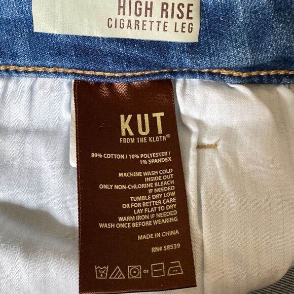 Kut from the kloth women’s high rise cigarette leg, jeans, size 14  - Picture 7 of 7